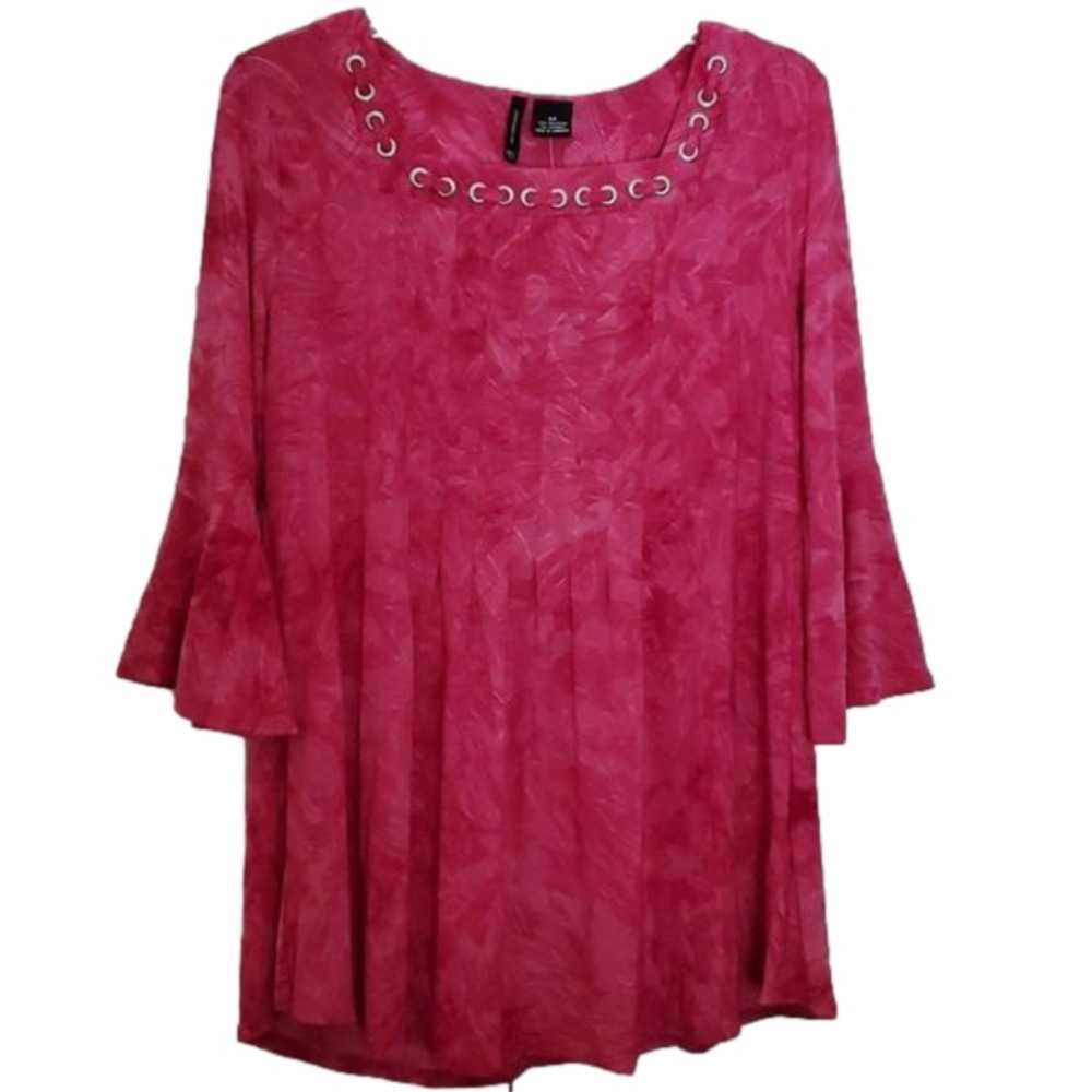 Nwt New Directions Women's Pink Shock Knit Top Size Medium